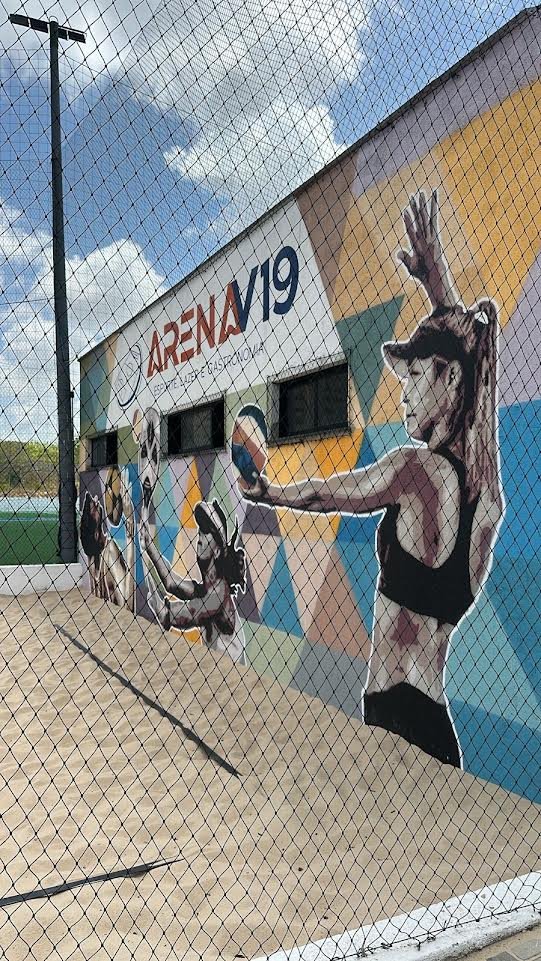 Mural esportivo da Arena V19